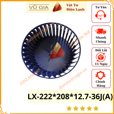 Cánh quạt li tâm bằng nhựa Midea 12100103000143 / LX-222*208*12.7-36J(A)  /  FCU MKT4-1800G50-A4